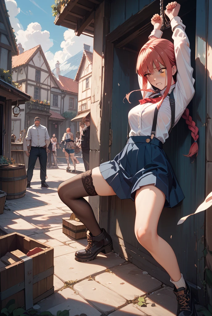 (((1 girl naked))),((The Old Wanderer's Clothes)) , (((8K,2 thousand.))),(tmasterpiece))), (((beste-Qualit))), (Ultra-detailed) ((highly detailed CG illustration)), ((Extraordinarily gentle and beautiful face)),,a 1girl,( ConceptArt) , , (tmasterpiece:1.2), (beste-Qualit:1.3),(((CHARACTERS OF THE POST-APOCALYPTIC WORLD OF THE WASTELAND))), ((( Post-apocalyptic wasteland))), ((( Extremely embarrassed face))),, ((((Very red embarrassed face) ))), (((hides large breasts))), ((((hid around the corner)))) , (((hide-and-seek))), ((grimalkin)),((((leaning )))), ((((The eyes are drawn in the style of manga)))),(( The viewer between the legs )) , ( big breastes), ( red hair and eyes in the style of manga) , ((((Chest shakes when running)))), ((red streaks of blush on the cheeks and nose)), (sad eyebrows), ((The most brutal face)), ((((Stooping, Standing on the ground)))), (((Looks to the side))), ((((Interaction with clothing)))), ((((Undressing another)))), (((( and dressed)))), (((frightened face)))