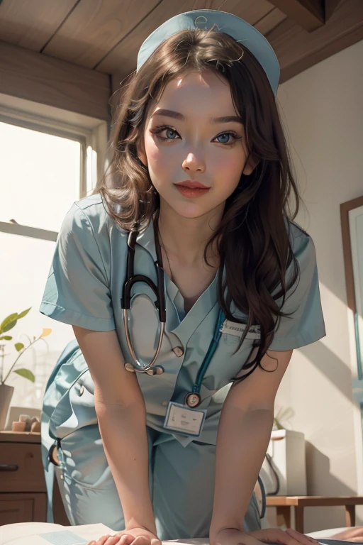 (masterpiece), (portrait), (aesthetic), (beautiful), (upper blody), (high quality), (aesthetic clothings), (professional angle), (rule of thirds), (Feminine), (woman), (female), (beautiful),(feminine features), (21 years), solo, 1 woman, (attractive American), Any, (Dust or Medical Tent), (Day), (Soft light), ((Treating Wounded Soldier)), (Holding Medical Supplies ), ((Looking Down Face)), ((Compassionate)), (Natural Make-up), (Moderate Bust), (Medical Bag, Stethoscope), ((very Long Hair)), (Brunette Hair), (Straight Hair), (Loose Waves hair), (- in Hair), (Wide Open Eyes), (Light Blue Eyes), (Caring and Strong Look), Fair skin, (Subtle Medical Details Clothing), (Combat Medic Uniform), (-), (Cargo Pants ), (V-neck Neckline), ((Military Base or Field Hospital background)), (Medium Shot), beautiful hands, two hands, normal hands, two arms, complete hands, beautiful body, beautiful fingers, normal fingers, five fingers, five fingers, beautiful ears, normal ears, beautiful eyes, shiny eyes, beautiful mouth, beautiful lips,