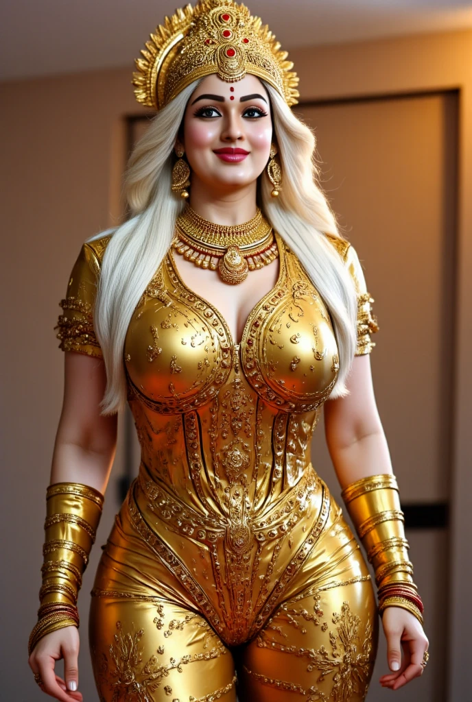 woman in black and gold outfit posing in room, blonde goddess, inspired Hedy Xandt, Goddess Queen, beautiful goddess, Egyptian, a sexy blonde warrior, The Golden Goddess, Egyptian princess, Persian Queen, Hedy Xandt, half pink, The Young Goddess, gorgeous woman, portrait half pink, The magnificent goddess of the Lion, golden corset