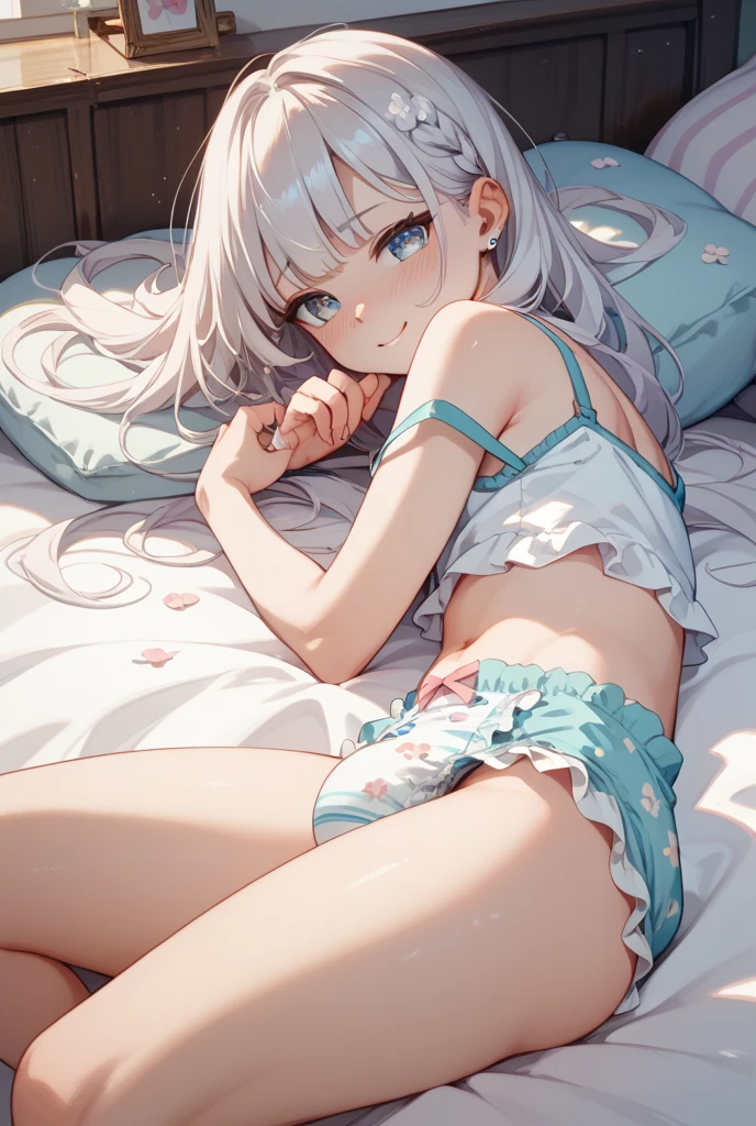lighting like a movie、top-quality、photographrealistic,(One young beautiful Russian girl, lyin in bed),The bikini,(Distant gaze:1.2),Slim waist, Instagram (Photorealistic, High resolution:1.2),、Wet with sweat all over the body、Perfect body、tiny chest、Lying in bed、open one's legs、an ecstatic look on one's face、Sweating all over the body、Wet crotch、Feeling ecstasy、Precise human body structure、milk flows from the vagina 、