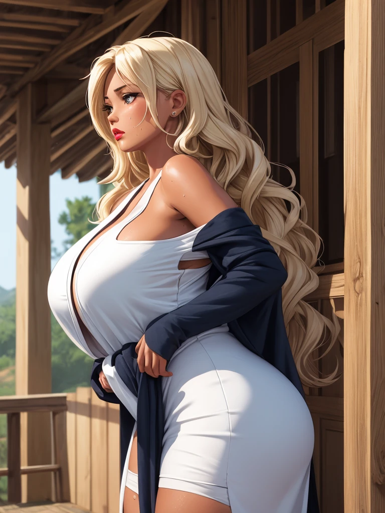 tall woman, big ass, with breasts on display