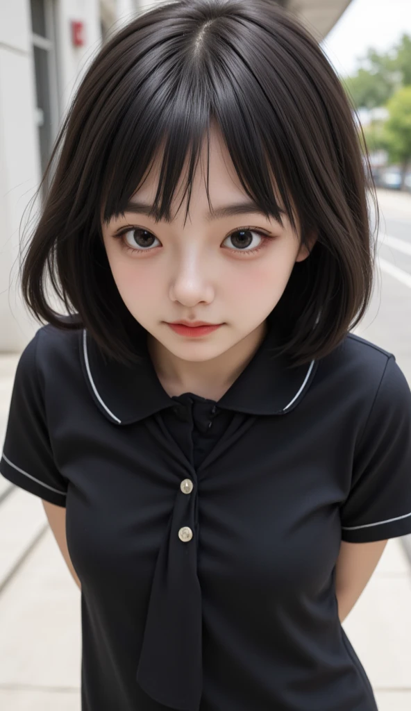 super model、Bob Hair、hi-school girl、perfect detail、校服、