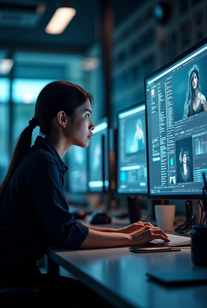 People working with advanced technology