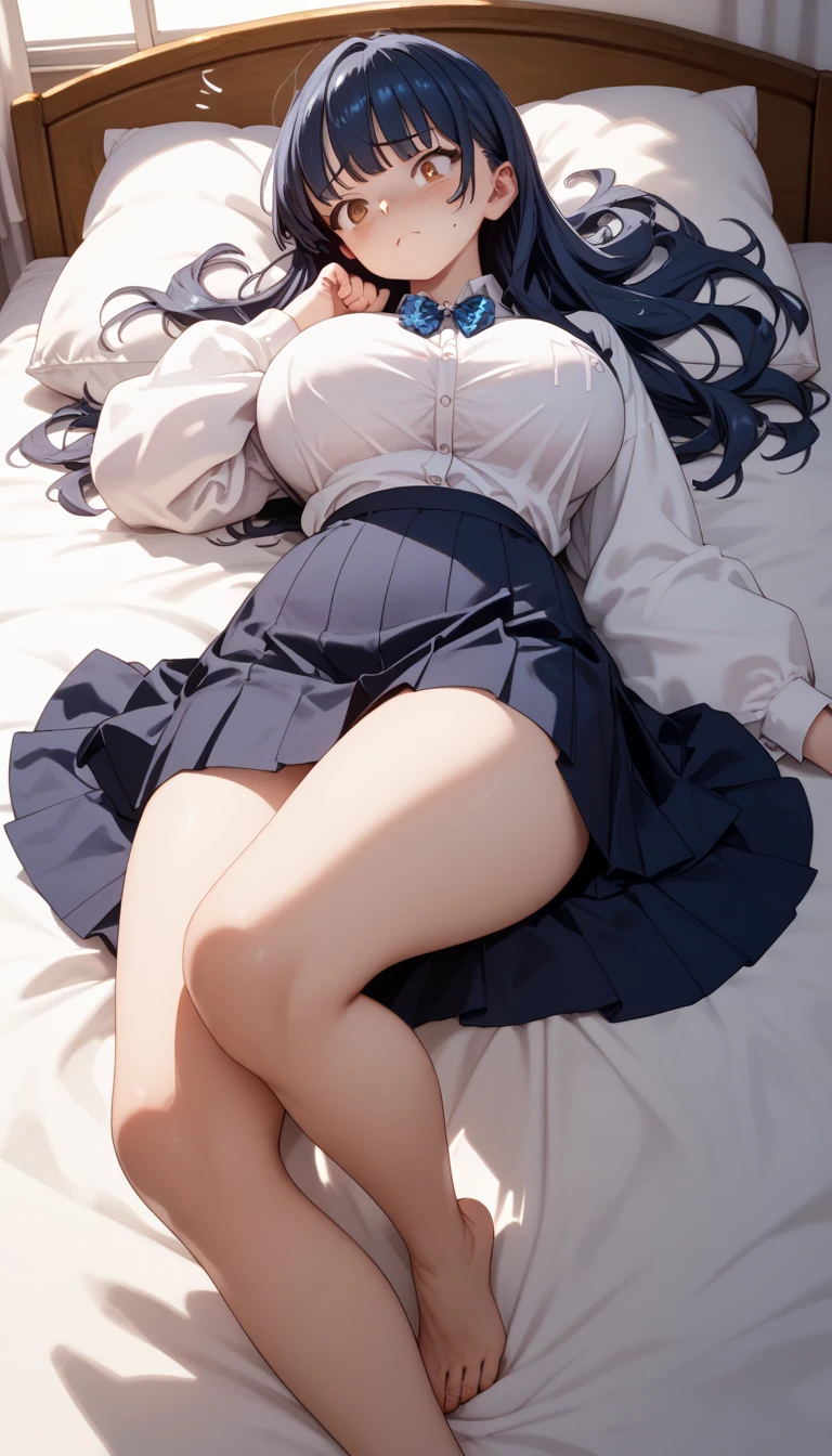 (Highest quality、Masterpiece、Very detailed、8K)、One Woman、Big Breasts、18-year-old、high school student、((Stand with your legs spread))、