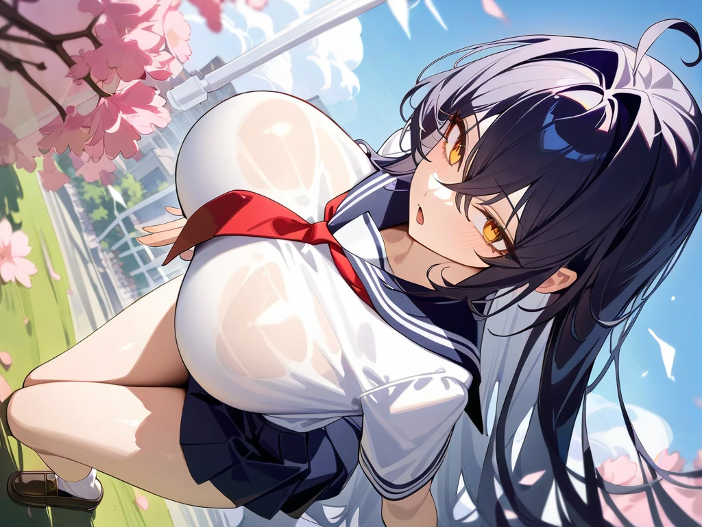 NSFW,himejima_akeno、ponytail、Long Hair、ribbon,(Miko costume:1.5),(Hakama:1.5),Big Breasts,(Embarrassed:1.5),blush,(Estrus:1.3),(sexual excitement:1.5),(Ecstasy face:1.5),(orgasm:1.3),(Perfect hands),(Perfect Anatomy),(masterpiece),(highest quality),One man,(Doing sex:1.5),Leg spread,Lift your butt,Shrine at night,Ahegao、Wide-eyed、Cross-eyed、Open your mouth、Sticking out tongue