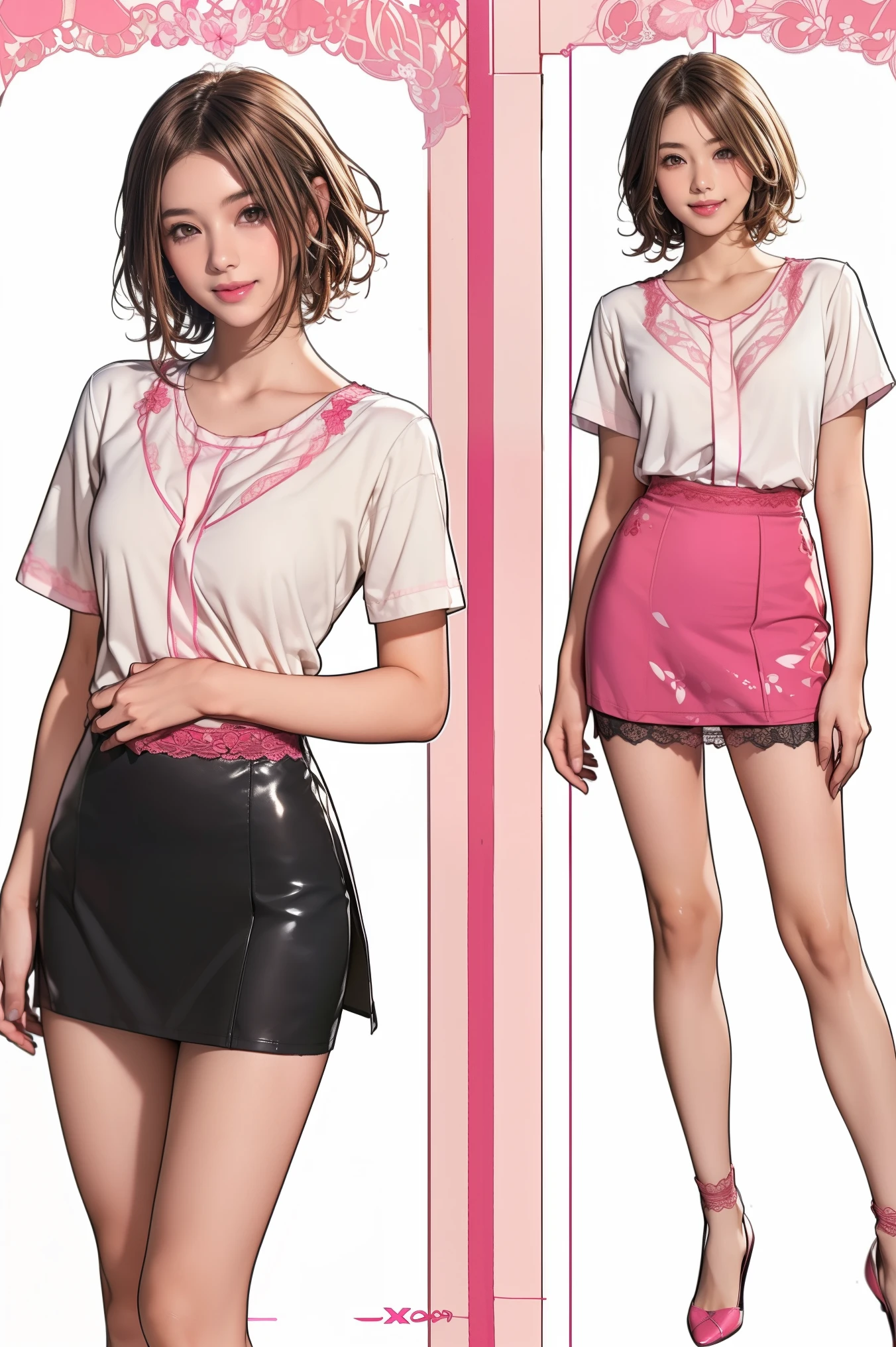 long whitr hair,beautiful and seductive anime woman,seductive anime girls,beautiful anime woman,Lady in pink armor,ff Tifa,(underdressing:1.2),photograph realistic, upon_body, Tyndall effect, realisticlying, dark studio, edge lit, twotonelighting, (highdetailskin:1.2), 8K UHD, digital SLR camera, gentle illumination, high high quality, Volumetriclighting, Frankness, photore, A high resolution,sliver long hair,Red coat,Light linen sweater,White pleated skirt,White silk pantyhose,black leg rings,Black booties --auto