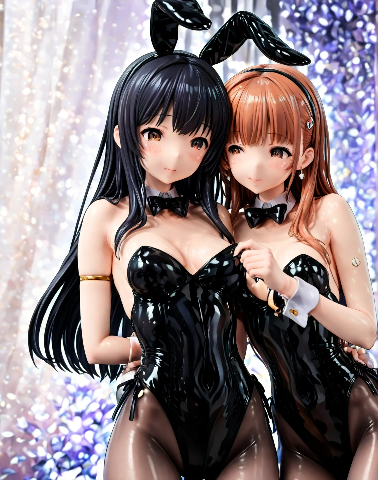 Female idol covered in chocolate(Cute costumes)、Reluctant、full bodyesbian