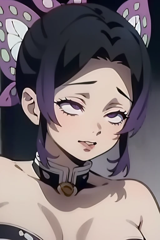 超リaルな8k CG，master piece，（（super detailed background，delicate pattern，intricate details）），best quality，非常に非常に詳細なface，非常に詳細な目とface，very fine eyes，Kocho Shinobu，colorful hair，No bangs，hair intake，パープルaイ，Haori，butterfly（tropical garden：1.2），purple flower，Moonlight night，moonlight，Tyndall effect，Slope_null，face，beautiful null，rope all over the body，Sensual posture，（ＣCup Breast、Chest exposed:1.3)，（cleavage:1.3)，（Revealing clothing:1.6、No underwear)、sensual look、a、BDSM（slave、obedience、雌slave、性slave、Bondage with a rope、Rope makeup、Crotch rope bondage、collar with rope、Connect the collar and both hands with a rope、Rope in the shackles、Bind hands with a rope、tie both hands）NSFW（beautiful breasts、beautiful nipples、nipple erection、Nipple exposure、nipple bondage、chest bondage、Aranawa、Exposure、pussy bdsm、Pink rotor、rotor on clitoris、Insert rotor into pussy、open your mouth、Ball gag、口にBall gag、sit down、kneel、Prostrating、upward glance、prisoner of war）、risky、full body image、Overall Image