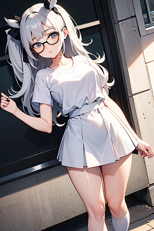 Highest quality, masterpiece, Big Breasts, School Swimsuit, Glasses