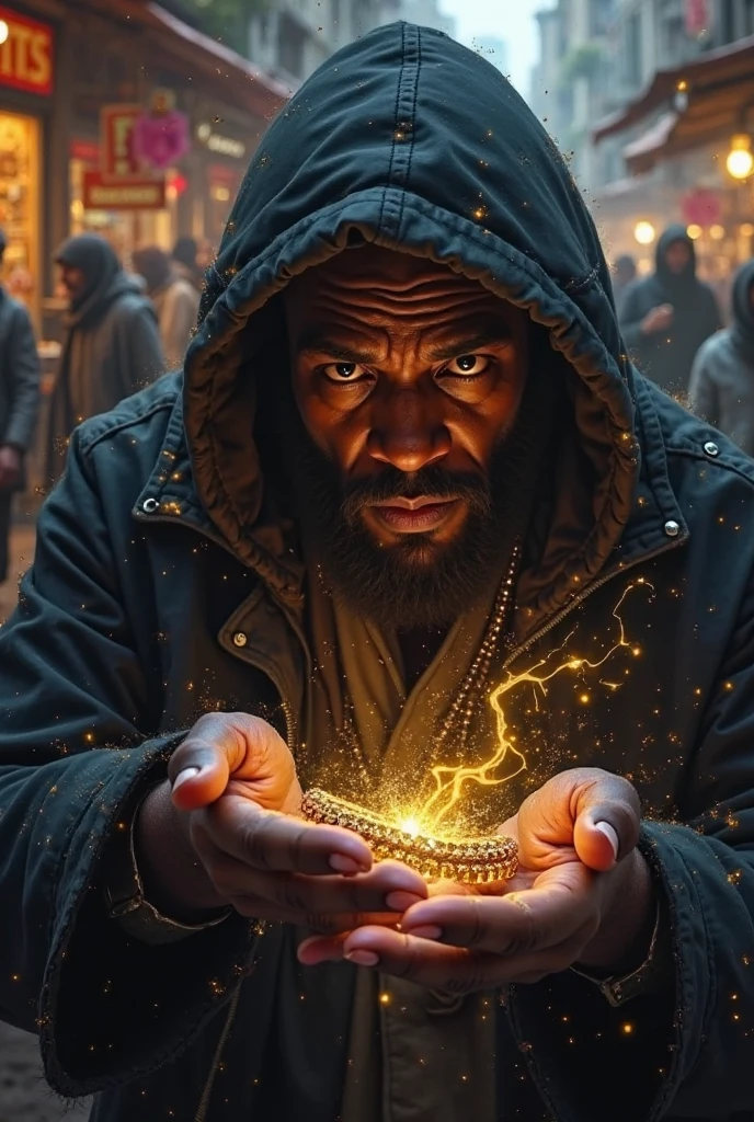 realistic, masterpiece, intricate details, detailed background, depth of field, photo of a handsome (danish man), ven0mancer, venom smoke, dynamic pose, wizard robe, (40 years old), beard, outdoors, from side,