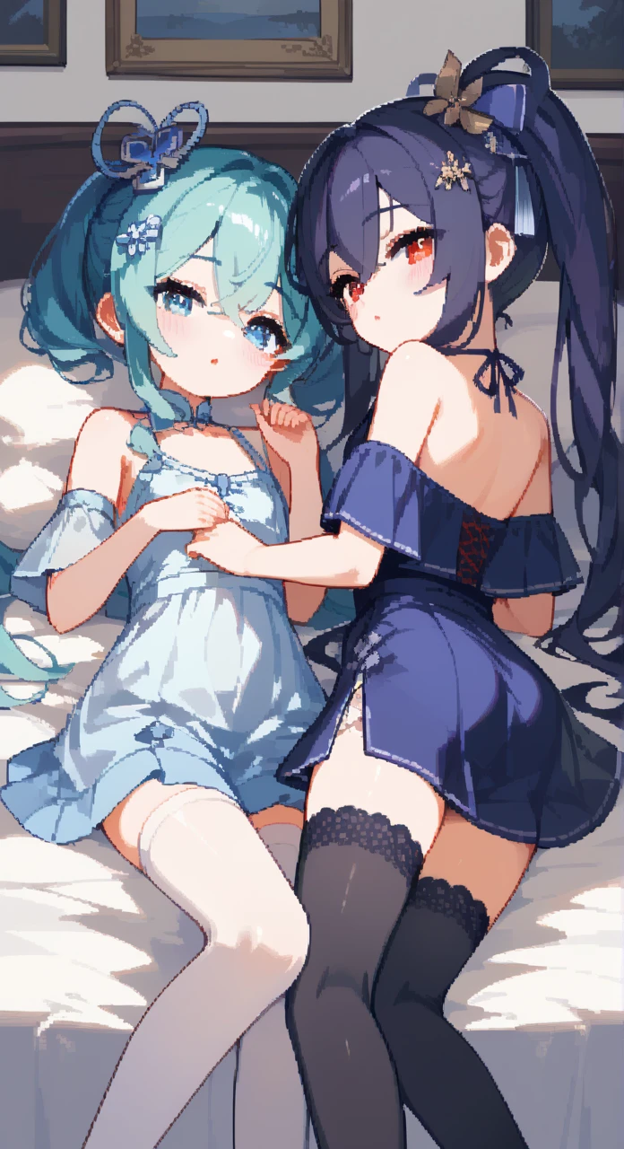 Yuri Kanaotsu, Kanao Tsuyuri, Black Hair, butterfly, butterfly hair ornament, (Purple eyes:1.1), Side ponytail, ponytail, smile、blush、、My mouth is empty、Sit on the bed、
Cute pink bra、Cute pink panties、Full Body Shot、
break looking at viewer,
Indoor break, shabby room,
break (Tabletop:1.2), Highest quality, High resolution, unity 8k wallpaper, (shape:0.8), (Beautiful details:1.6), Highly detailed face, Perfect lighting, Extremely detailed CG, (Perfect hands, Perfect Anatomy),