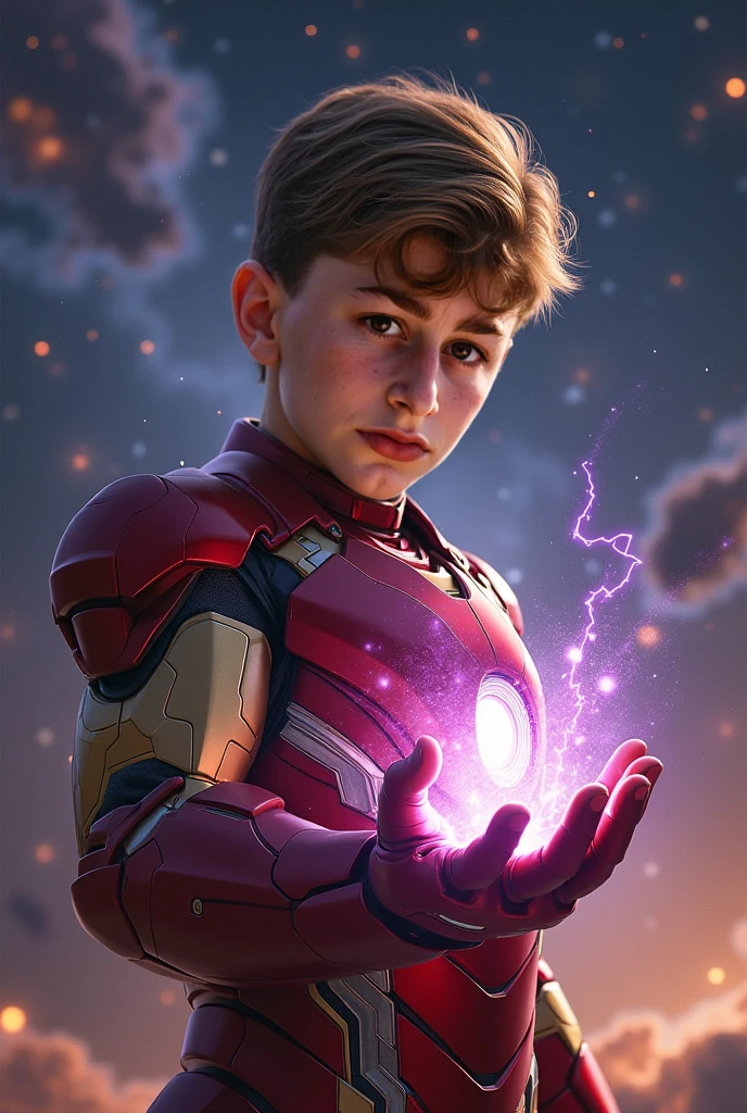 Little boy, 6 years old, brunette, shaved hair, like Captain America 8k, high resolution, detailed face, detailed shield, detailed eyes, detailed costume, Marvel and DC style, hyper-realistic, + cinematic shooting + dynamic composition, incredibly detailed, sharp, detailed + superb details + night with light + perfectionism + award-winning realism