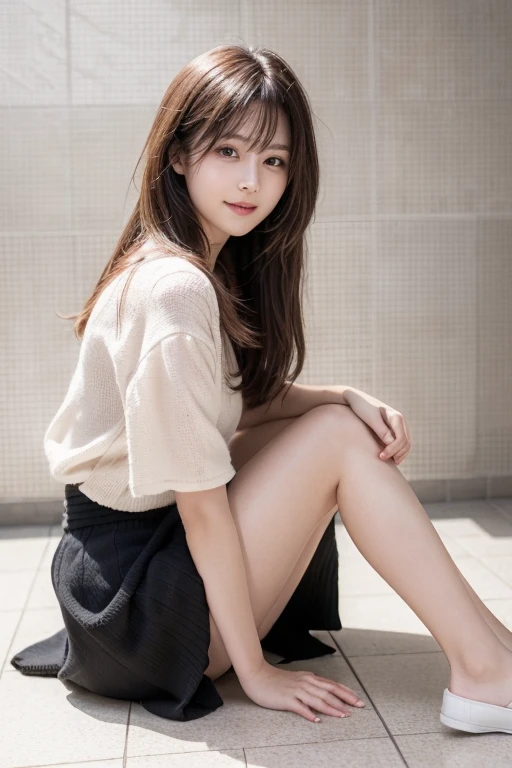 smile、laugh, Laughter、 White panties、night、Raw photo、(((ultimate beauty portrait)))、((glowing skin))、1 girl、15 year old beautiful girl from Prague、bright look、((brown hair))、(cleavage)、(flare skirt:1.5)、((Big eyes that shine like jewels))、open cardigan、open your clothes、pantyhose、Glossy and glossy skin、(medium hair)、(silky ponytail hair)、( Are standing)、(from below)、Under the skirt、(from below下着の接写)、eyeliner、beautiful bangs、hair between eyes、((masterpiece、最high quality、super detailed、film light、intricate details、High resolution、very detailed))、detailed background、8KUHD、Digital single-lens reflex camera、soft light、high quality、film grain、Fujifilm XT3 、shallow depth of field、natural soft light、Kamimei、rich bust