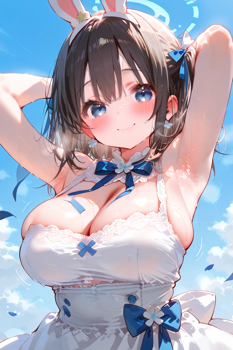 (((NSFW))),(((NSFW))),masterpiece,Best Quality,anime,CowgirlSex,Cowgirl_Sex,1 Girl,blush,sexual behavior、Low - Angle、Angle from below、sex、Arms above head、Hands above head、Hanging both arms from above with chains、Hanging hands from above with chains、Tears、Drooling、Feels good、Facial expressions to feel、Girl Raped、fear、Feelings of despair、