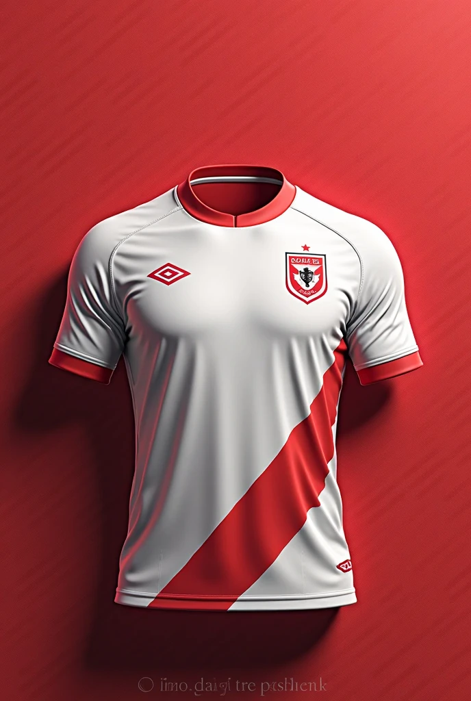 Football shirt with white, red and grey colours