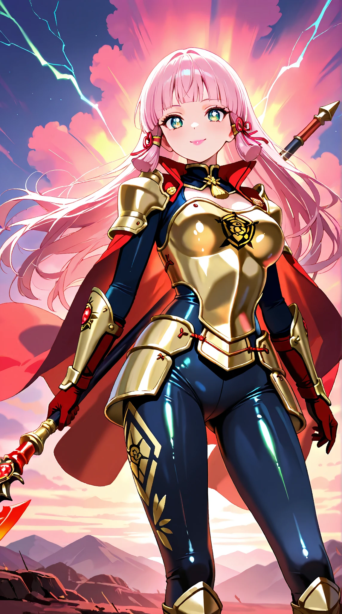 Rosalina, Rosalina wearing the andromeda armor from CDZ, pink armor, Rosalina wearing Shun's armor, Pink Andromeda armor from CDZ, two chains line on the hands