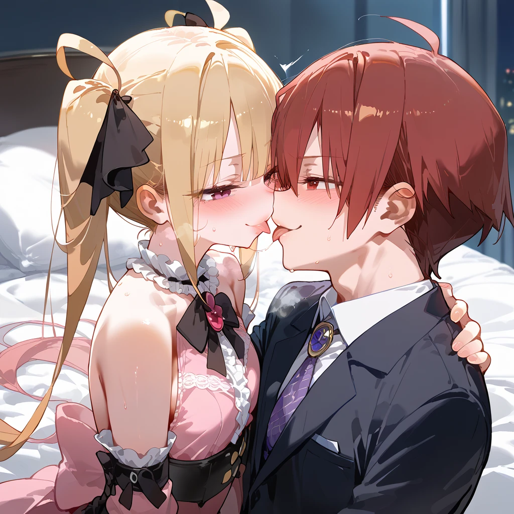 prostitute in a tight dress kisses a 15 year old guy