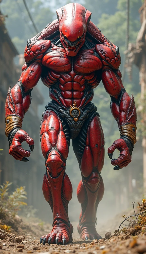 Guilmon con musculatura, big penis and huge testicles, defined veins