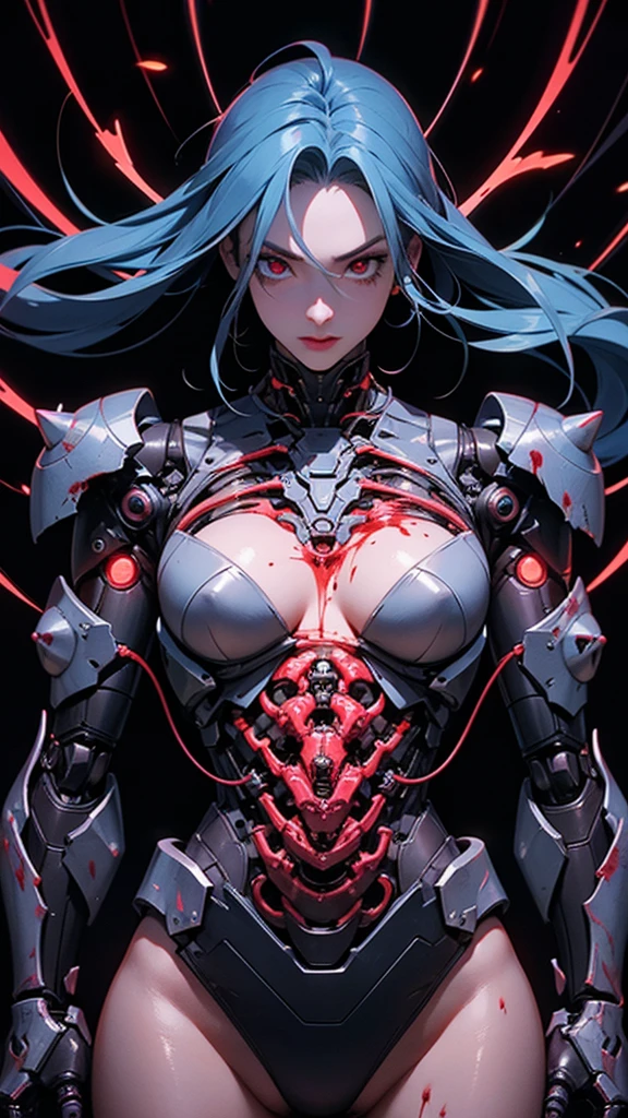 ((unreal engine 5, 100-layer, hyper-detailed, high resolution, textile shading, beautiful detailed eyes, 4k, 8k, 16k, stunning, sharp, smooth, realistic, intricate, overall detail)), dissected human, reproductive worship, monster, horror alien, bio punk, biological technology, Cthulhu, shapeshifting corpse, bloody water, monsters are tearing people's skin, dark biotech, corrupt human organs, monsters are pulling out human organs, close to viewer, (an distortion delicate and disgusting), dead bodies everywhere, distortion art, sacrificial ceremony, eyes full of desire, tentacles restrained, stuck in cage, nsfw, ((1 cute girl, kawaii, young face,nude, arms behind back, full harness, nipples, sex, rape, evil smile, tearful, :o, blue shiny hair, long hair, green eyes,gigantic breasts,abs,bring her heart)),(pale skin), (highly detailed veiny body, highly detailed (veiny muscles):1.2),outdoor, ((collapsed buildings, bloody detailed sky, biological corpse factory, in the biological corpse factory)), ((looking at viewer, straight-on)), ((cowboy shot, face focus)), ((perfect face)), ((perfect anatomy)), intricate, (highly detailed)