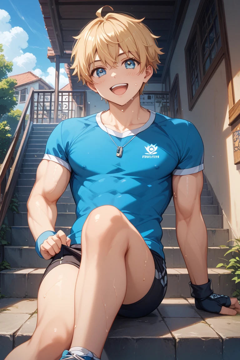 1 male human、a blond、Huge ass、black rubber suit、Blue eyes、Large, thick thighs、short-haired、wide hips、musculature、Snow blizzard、erectionpenis、Mokkori、Russian、A sexy