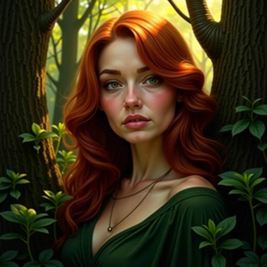 (Unsuccessful Digital Artwork:1.3) of (Ultrarealistic:1.3),(Peaceful:1.3) epic lady in the wood with great hair,(by Artist Carmine Infantino:0.7),CGSociety,ArtStation,(Art Deco:0.8),(Vivid Colors:1.1)