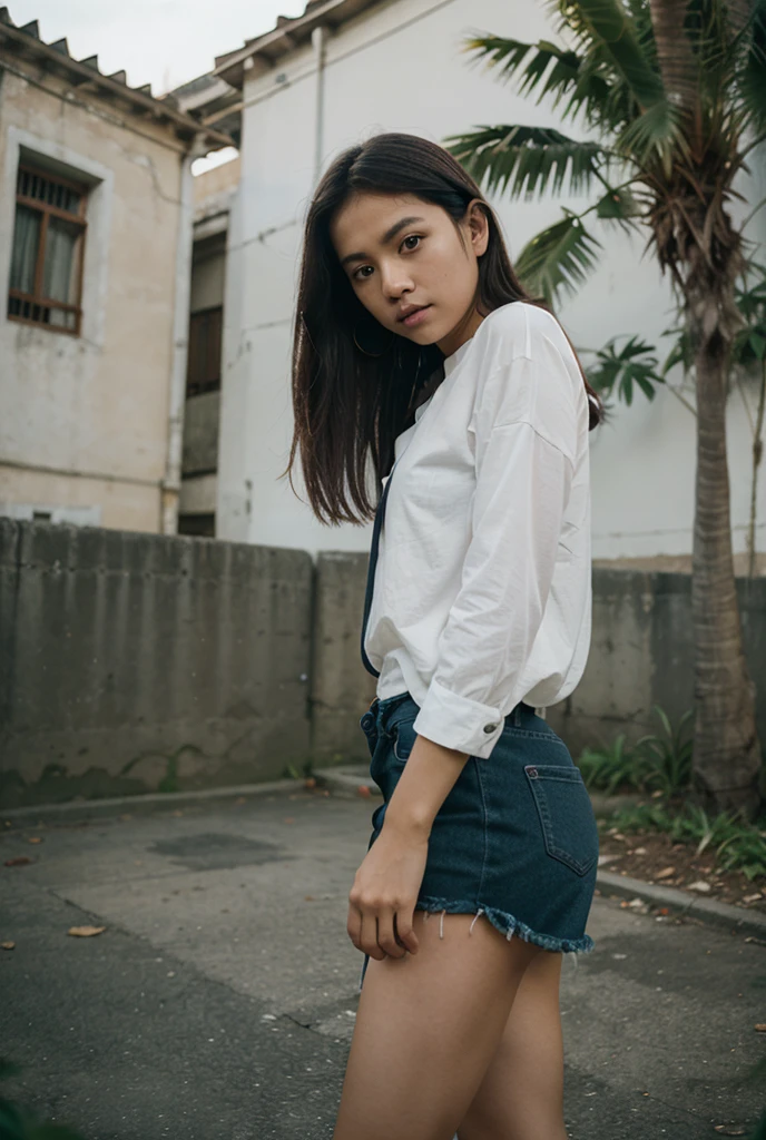 Garota bonita, green eyed asian, cabelo loiro comprido