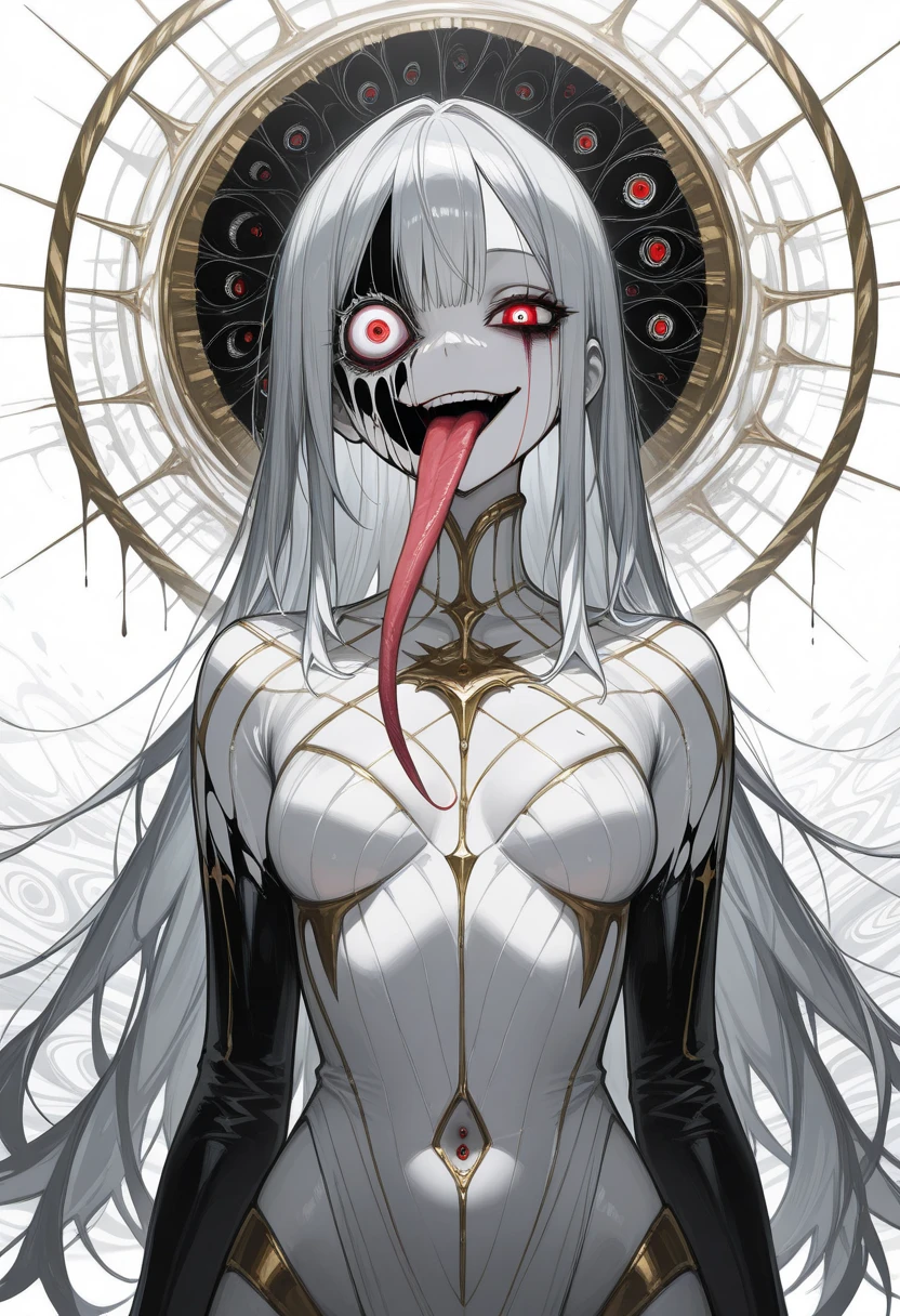 ((Grotesque expression, Best masterpiece, Perfect quality, Ultra detailed)), A skinny nude girl with flat-bust is parasitic. Parasites are parasitic her. Chrysalises are writhing inside her body, Scratched body, Teared skin, Bloody wounds, Decayed limbs, Parasites, Parasitic, Infection, Infest, Surrender, Larva, Maggot, Fleshy, Grotesque