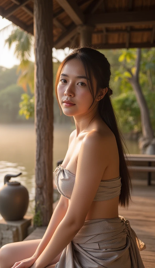 High-quality Realistic of thai woman, Beautiful girl (((large breast , big breast , nsfw))) , Best Quality, 20 years old thai girl 1สาว, beautiful face, beautiful face, white skin, Hands above head, long belly;, Don't know what to do, hand view,, Hands tied, In the binding machine, Handcuffed, pulled by another, Lifted by another person, greedy, Pulling, Pull up your bra, Open shorts without buttons , white skin, navel tickled with fingers, Raise your hand, tied to a tree, Don't know what to do, Santa Claus, whole body, navel, In the forest, in the water, in the waterที่เต็มไปด้วยตะขาบยักษ์, nighttime, rape, Turn and smile at the camera.