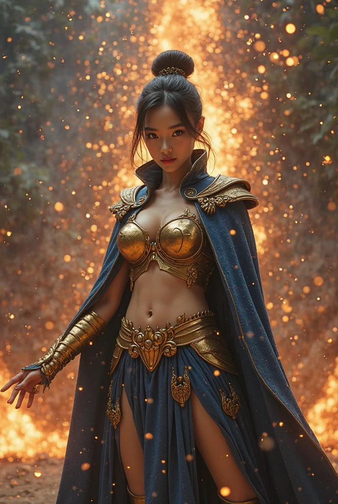 一人のlikeく非常に美しい女性、Beautiful Face、Ideal proportions、Big Breasts（Big Breasts：1.1）、Powerful sorceress、Legendary magician、like々Beautiful appearance、SF、Fantasy、A fusion of advanced technology and magic、Future and Tradition、Stylish clothing that combines tradition and innovation、Cast powerful spells and enchantments。 （highest quality、4k、8k、High resolution、masterpiece：1.2）、Super detailed、（Real、Photorealistic、Photorealistic：1.37）、HDR、UHD、Professional Lighting、Bright colors、Sharp focus、Breathtaking scenic backdrop、Magical Aura、Glowing energy、Captivating Sparks、Swirling particles、High-tech magic wand、Glowing Rune、Intense visual effects、Otherworldly atmosphere、Ethereal beauty