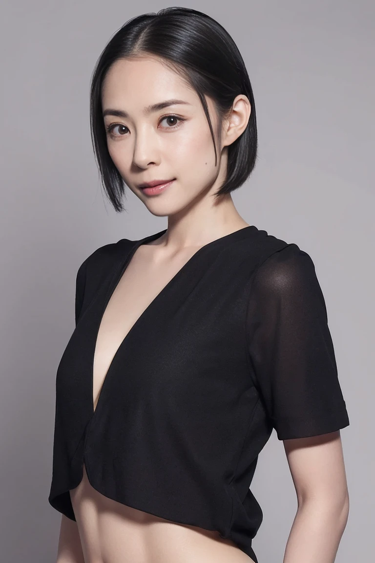 (masterpiece:1.3), (8k, Realistic, RAW Photos, Highest quality: 1.4), (One girl), Beautiful Face, (Realistic Face), (Black Hair, short hair:1.3), Beautiful hairstyle, Realistic eyes, Beautiful attention to detail, (Realistic Skin), Beautiful Skin, (sweater), Absurd, Charm, Ultra-high resolution, Ultra-realistic, Very detailed, Golden Ratio
