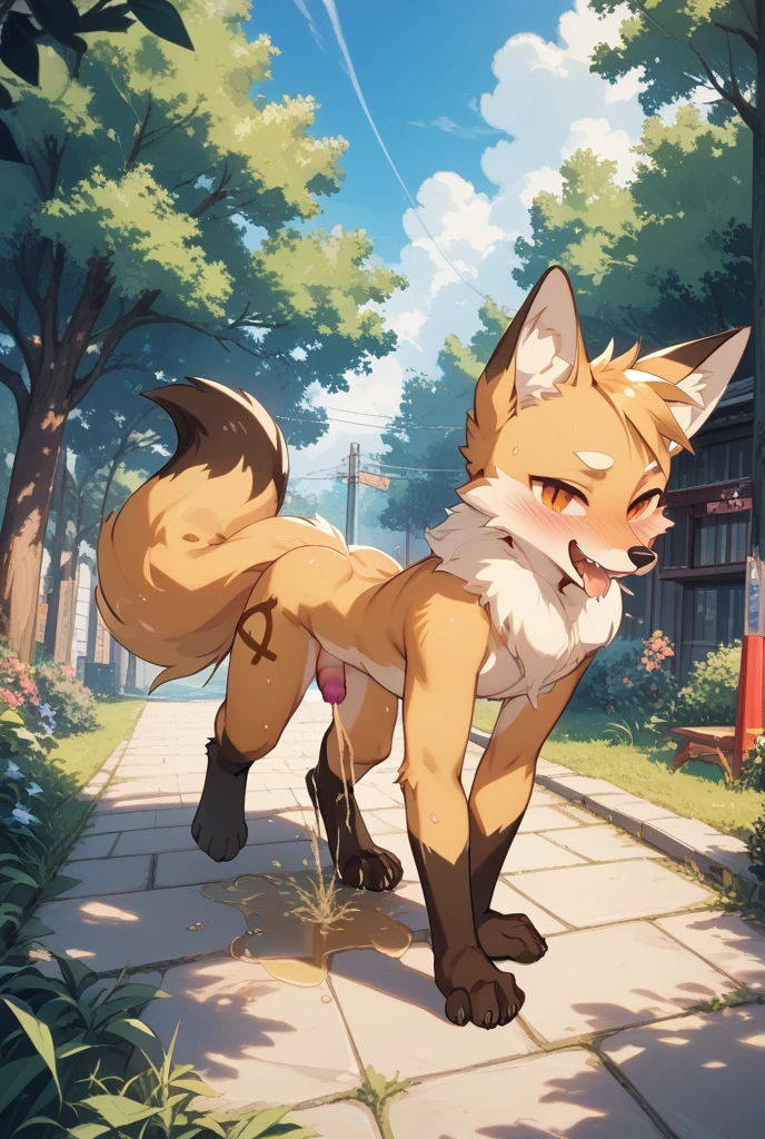 Fox boy and girl,【penis】【1boy】 【nsfw(R-18 performance)】