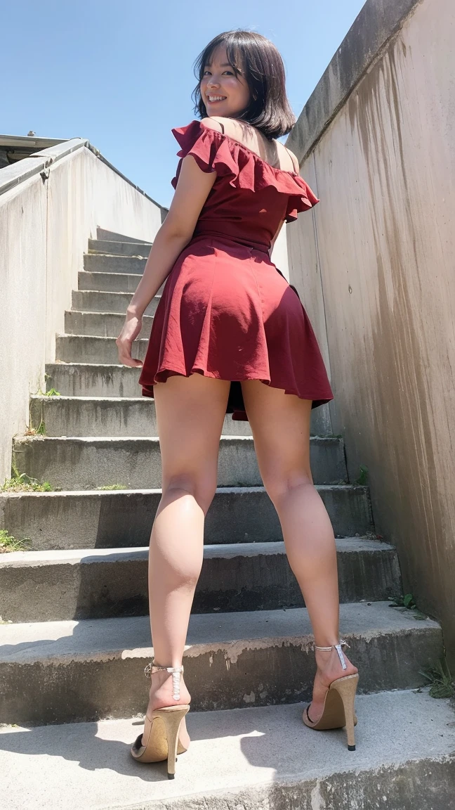 it on the stairs、Open leg pose、Shoot from below、Low - Angle、Climbing the stairs, wearing a miniskirt and posing for a panty shot、Wear a miniskirt、Dirty panties visible through miniskirt、Panty shot、Wearing dirty thongs、Wearing dirty thonginiskirtートを着せる、Sexy panties are dirty and digging into her asiniskirt、Miniskirt、Female college student、Wide-open legs、Piledriver、She spreads her legs to reveal her sexy dirty panties、In underwear