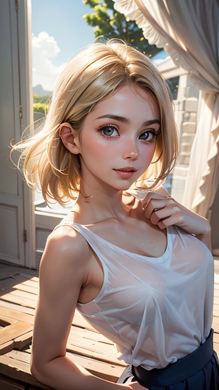 Photo of a 15 year-old European girl, .RAW, beautiful woman , largo cabello blanco , cabello blanco , chica albina ,((retrato)), ((Cara detallada:1.2)), ((Detailed facial features)), (Piel finamente detallada), fondo variado , ojos azules , 、(cool color), humid, humid, Reflectoreasutepiece) (proporciones perfectaotos realistas)(La mejor calidad) (Detallado) fotografiado con una EOS R5 de Canon, Lente de 50 mm, f/2.8, NffSW, (8k) (papel tapiz) (cinematic lighting) (Dramatic lighting) (foco nítido) (Enrevesado) smal boobs , small breasts , pecas en mejillas , cuerpo completo , hermoso cuerpo de mujer , posando sexy , posando alegre para la camara ,lindo maquillaje , gran sonrisa , labios abiertos , labios rojos , chica albina , pelo blanco , cabello blanco ,hermoso vestido rojo , vestido de santa claus