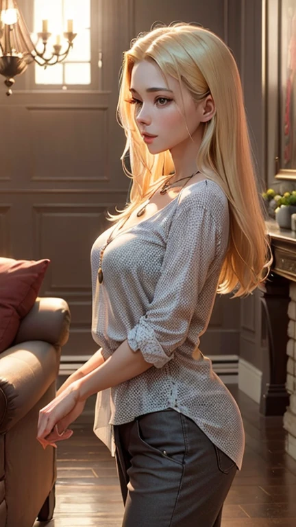 Ultra-realistic photo of 25 year old European girl, At home, grin, Beautiful woman, (extra long wavy blonde hair), ((Detailed face:1.2)), ((Detailed facial features)), (Fine fine skin), Pale skin, Full body view, (High neck T-shirt), (mini dress), (Black tights), Raised sexy, Detailed eyes, (Fine blonde), Strict expression, Detailed skin, (Detailed clothes), view the viewer, Dramatic, vibrant, Sharp focus, 50 millimeters, F1.2, EOS-1D X Mark III, (In the night), standing, (the complex background), (Heavy makeup), At home, Realistically, hyper realisitc, Rich in details, depth of fields, Details and sophistication, photore, k hd, Movie Impact, (Bokeh), ((Big breast beauty)), (Influence), ((Delicate face and eyes)), sitting, from below, foot, feet perfect feet, perfect toe, best feet, stinky feet