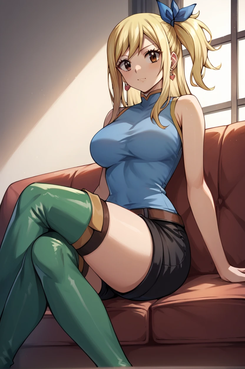 Bianca \(dragon quest\), bianca, dragon quest, (masterpiece, best quality, 4k, photorealistic, cinematic, ultra-detailed), wide shot, full body, perfect anatomy, curvaceous body, perfect eyes, perfect hands, large chest, long round legs, 1 girl, blonde hair, sitting in an office chair, ivory silk camisole top, olive green cropped trousers, tan strappy heels, effortless half-up half-down hairstyle, delicate layered necklace
