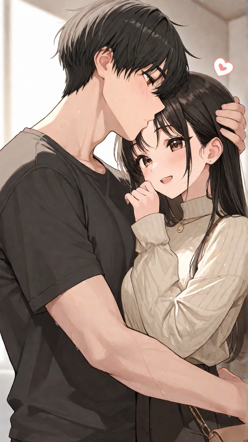 Man and woman hugging