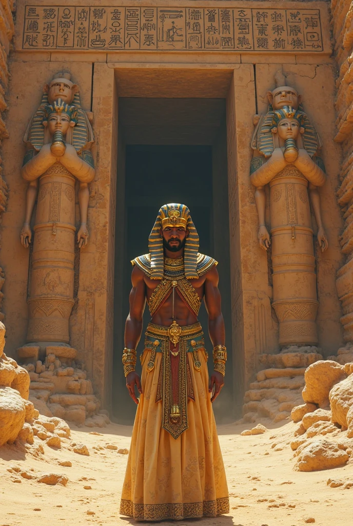 8K,(god of egypt),Anubis personification,ultra high resolution,Super realistic,wilderness,Remains, rich colors, Backlight, cinematic lighting, film grain, RAW, 50mm lens,nikon D850,