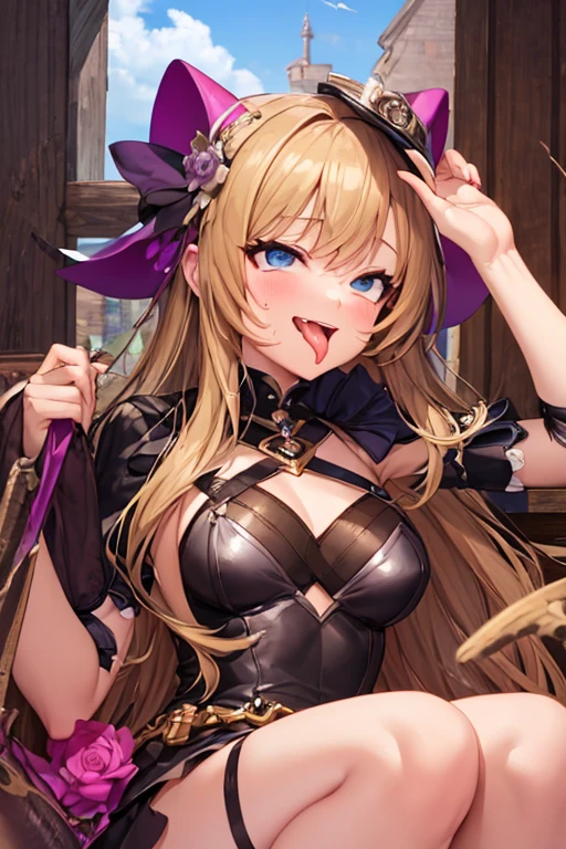 ((masterpiece, best quality)), high resolution,ultra detailed,8k,16k,detailed background, perfect lighting,detailed beautiful eyes, 1girl,solo,nsfw,embarrassed,blush,in heat,naughty face,look at viewer,face focus,((steam,sweat,from front,upper body)),seductive eyes,fisheye lens,be breathless,(show off nipple),confused smile,wavy mouth,((tops lift)),
,(pale skin, body,medium breast,kawaii,teenage,kirara,blond hair,green eyes,long hair,hat,brown boots,brown gloves)