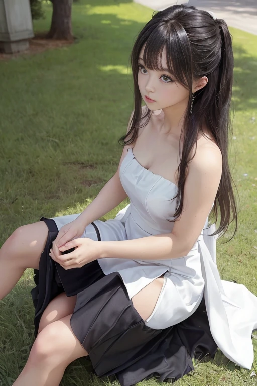 masterpiece、(((full nude)))、((((full nudeヌード)))、(((don&#39;t wear clothes、Going out naked))、((Low - Angle)))、exposed girl、detailed eyes、超High resolution(reality:1.4)very beautiful, beautiful skin, slender,slender body、small breasts、small breasts、((Are thin、concave abdomen))、thin and long legs、 (Super realistic), (High resolution), (8K), (very detailed), (Super detailed), details face,、NSFW、lascivious、obscene appearance、(((art)))、Woman warrior、black overknee socks and short boots、Two-shot with a high school girl in uniform、outdoors

