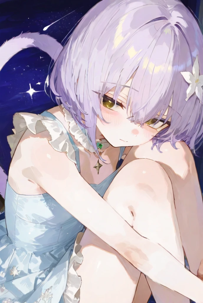 purple hair, rose eyes, short hair, white background, smoll stature, small butt, chibi, flat cheast, flat tits. medium thighs, pantyhouse, bandaged legs, small breasts, 1 girl, one girl, small stomach, curvy waist, round butt, small belly, clear skin, 1 girl, cute girl, smoll tits, curvy waist, good butt, one girl, view from front, wedding dress, 1 girl, white dress, 1 girl, show pussy, look at viewer, (panty pulling), white flowers on the head, (kissing the viewer), (kissing), Veil, (kissing mouth)