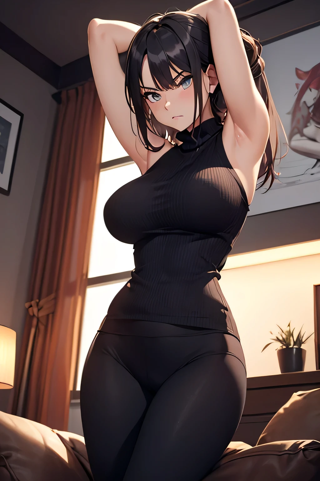 solo, A beautiful evil lady assassin, gazing condescendingly at the viewer with a scornful grinning expression, ((heart marks are floating in the background, kiss, blow a kiss to the viewer)), ((Lying on the bed))), ((seduction, seductive attack, temptation, temptation attack)), (opening your legs), (not showing your skin), extremely detailed , masterpiece quality, ultra-detailed, HDR, vivid colors, physically-based rendering, thick muscular thighs, beautiful muscular thighs, attractive buttocks, very strong wrestler, High resolution, masterpiece, accurate, Anatomically correct, Winner of numerous awards, best quality, detail, high detail, high quality, quality, Retina, Very detailed, Textured skin, Ultra high definition, (wearing a tight Chinese dress, wearing a skirt, wearing a tight dress, wearing sexy panties), you won,