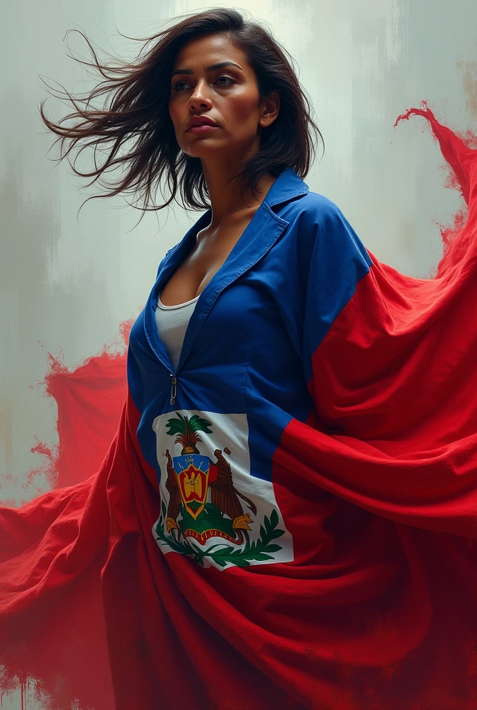 Virgin of Los Angeles Costarica with Costa Rican flag