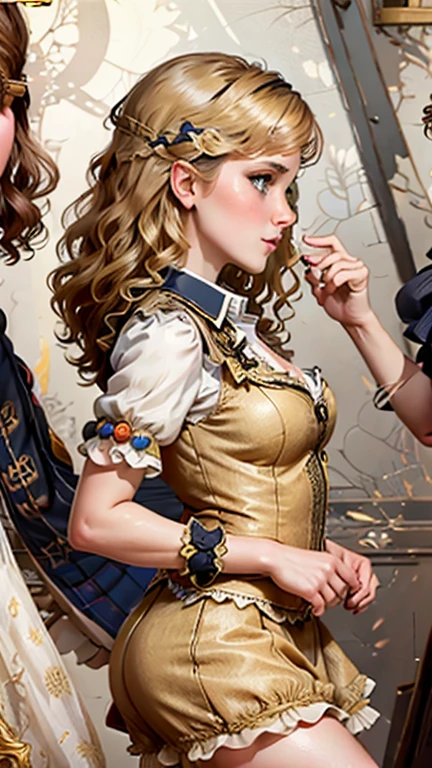 {-erro_de_anatomia:1.0}(Masterpiece - Ultra-Detailed, High Resolution) woman 40 years old, a woman (johanna constantine), wearing a brown overcoat , very long blond hair, curly hair, (blond hair), (dark blue 1 eyes), black choker . Indifferent look , merciless, dinamic poses, egoist smile, angry face, backwards, looking back
Completed99% 

