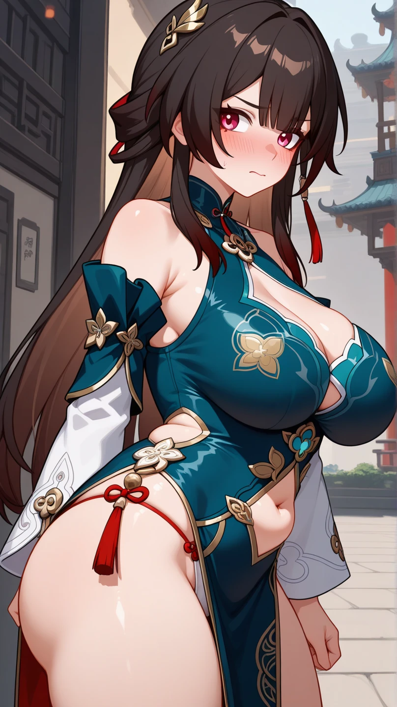 An anime-style artwork depicting ruan mei from the game Honkai star rail.
Tags: ruan mei, anime, detailed eyes, detailed lips, (minidress:1.1), turtleneck, smiling expression, intense gaze, dynamic pose, indoor, palace, vibrant colors, digital art, high-resolution, professional quality, gigantic breasts, cleavage, curvy, cowboy shot, (gigantic breasts: 1.4), (green eyes:1.1), (light brown hair)