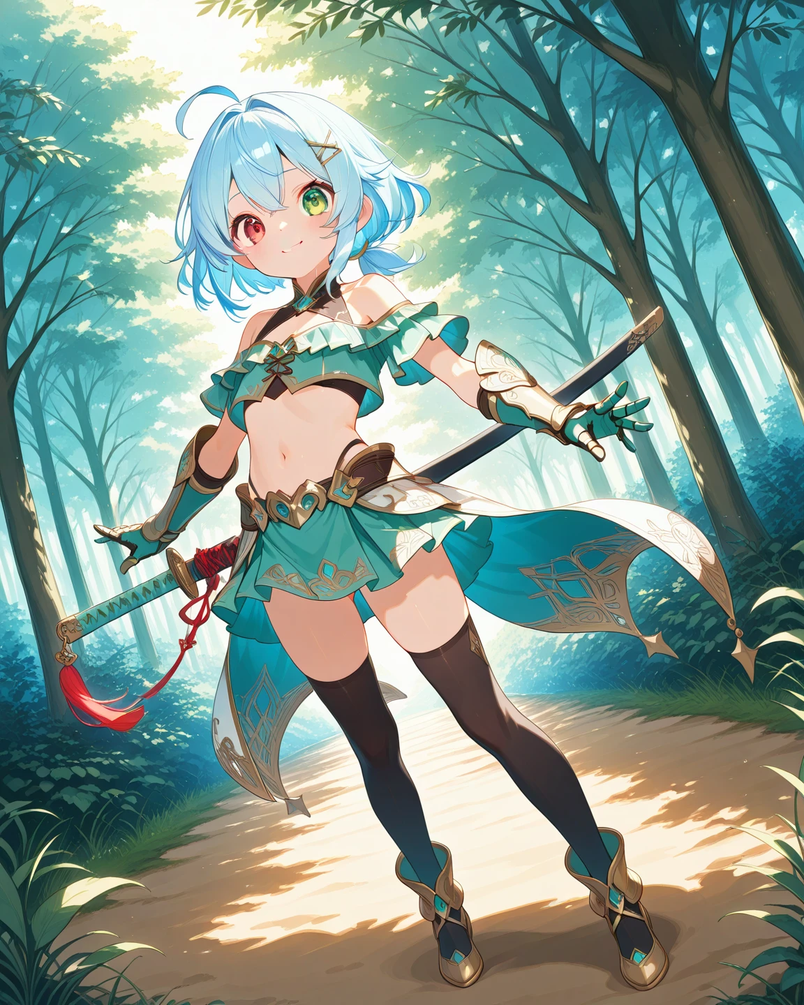 (Aqua from konosuba:1.5),(sexy maid:1.2),(magical forest:1.2),(cutesexyrobutts:1.2),(RossDraw 2.5:1.1),(KDA:1.1),(WLOP:1.1),(Sakimichan:1.1),(watercolor:1.2)