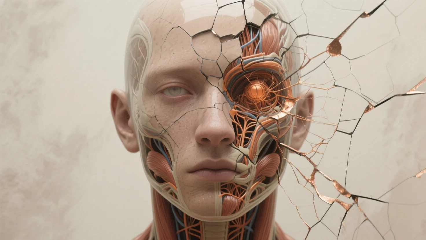 human anatomy, with a medieval vibe, holographic, surrealism, needlepoint, intense and detailed,