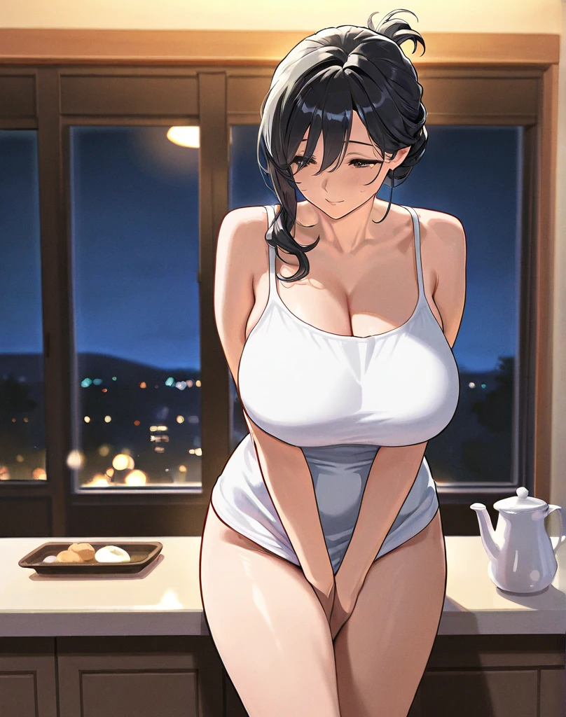 (Night:1.7), Cyberpunk_CityView, Before Window,
(Standing:1.7) at attention,
Blue_dress ,bare_shoulders, collarbone,
<lora:Miyuri_Natsuki_Tsumamigui3-KK77-V1:0.7>,bare legs,
black_hair,brown_eyes,hair_ornament,hairclip,side ponytail, single braid, Bangs,
1 girl, 20yo,mature female,Beautiful Finger,Beautiful long legs,Beautiful body,Beautiful Nose,Beautiful character design, perfect eyes, perfect face,
looking at viewer, (innocent_big_eyes:1.0),(expressionless:1.3),
NSFW,official art,extremely detailed CG unity 8k wallpaper, perfect lighting,Colorful, Bright_Front_face_Lighting,
(masterpiece:1.0),(best_quality:1.0), ultra high res,4K,ultra-detailed,
photography, 8K, HDR, highres, absurdres:1.2, Kodak portra 400, film grain, blurry background, bokeh:1.2, lens flare, (vibrant_color:1.2)
(Beautiful,large_Breasts:1.4), (beautiful_face:1.5),(narrow_waist),
