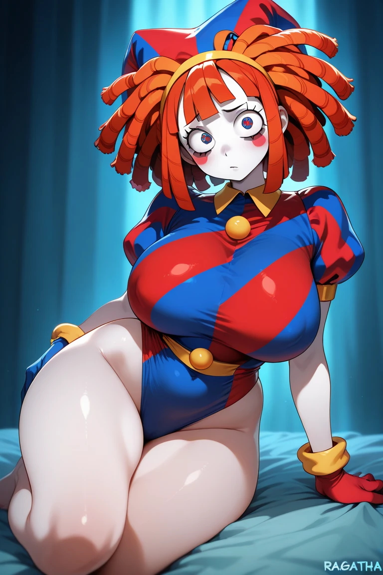 a cartoon of a woman wearing a clown hat and a clown mask, cute clown, y 2 k cute clown, queen harley, de Harley Quinn, jester theme, Harley Quinn, incredibly inflated hips, Giant Fata Morgana mirrors, goth clown girl, comic illustrations, clown girl, big cheeks, cartoon short strip