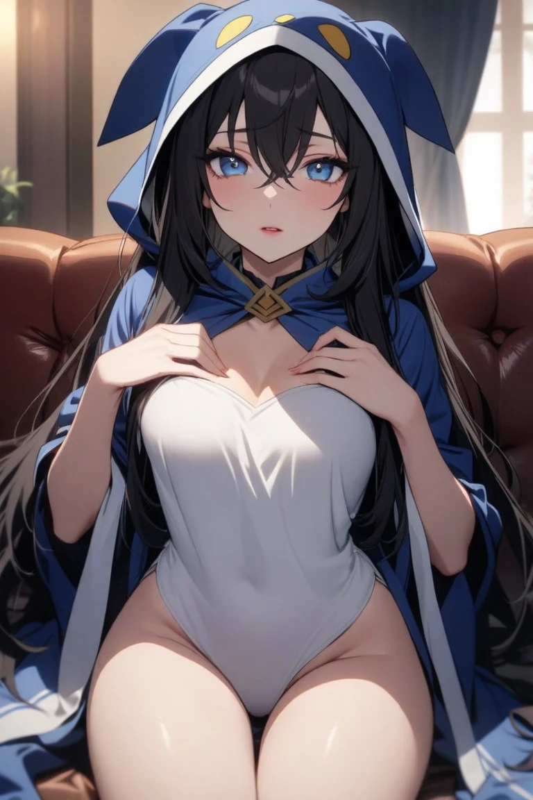 esdeath, masterpiece, best quality, 1girl, 1boy, spread legs, sex, nude, medium breasts, big penis, vaginal, closed mouth, cum, long hair, on bed, pov, stomach bulge, laying down