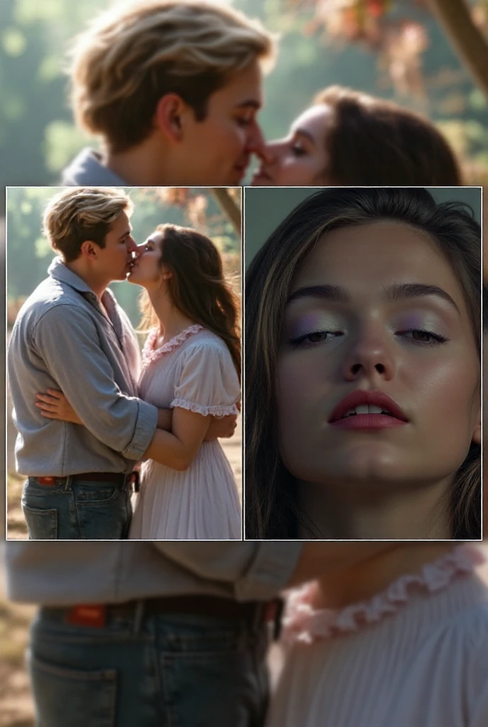cinematic film still of <lora:cinematic vintage film:1.2>
two teens are kissing each other in a romantic scene cinematic vintage film style, shallow depth of field, vignette, highly detailed, high budget, bokeh, cinemascope, moody, epic, gorgeous, film grain, grainy